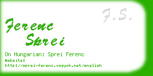 ferenc sprei business card